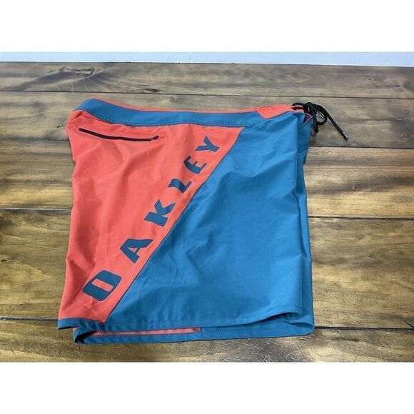 Oakley Performance Fit Logo Green Orange Board Shorts Trunks Mens Size 34 - Picture 6 of 12
